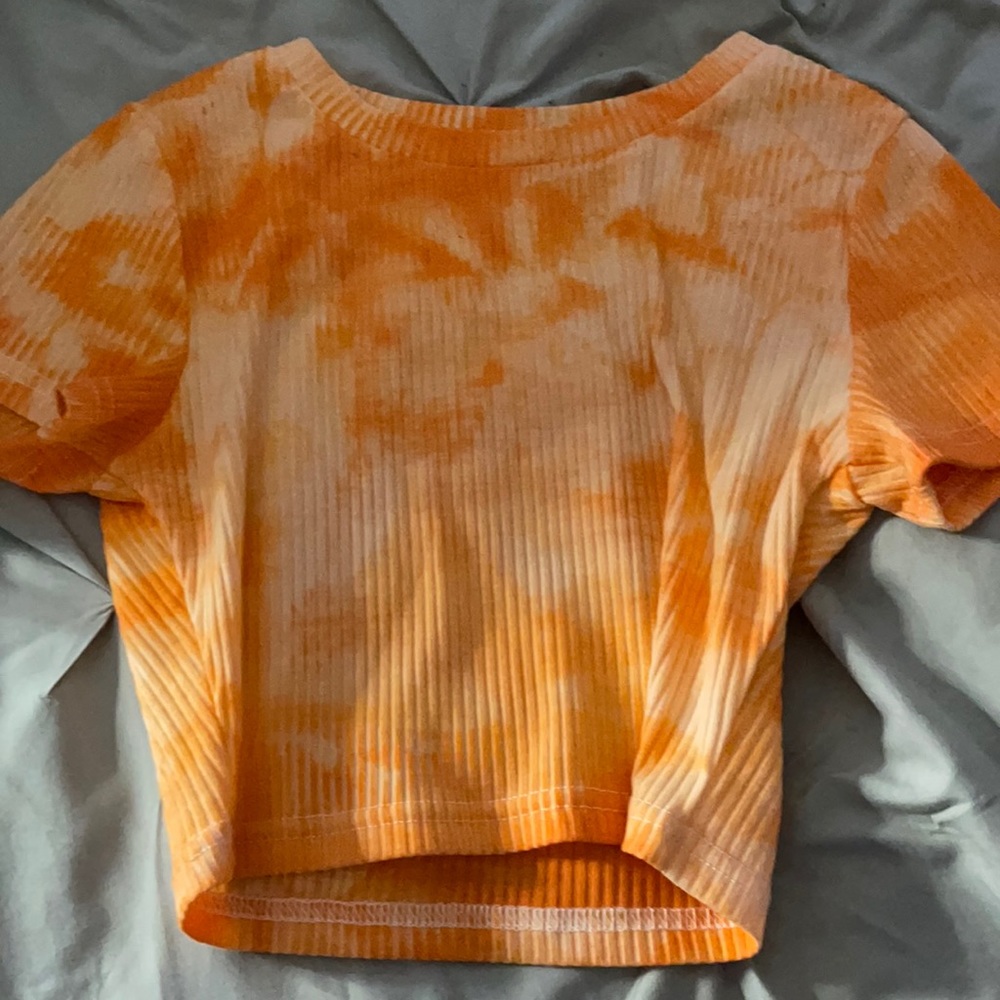 XS tie-dye orange crop top |